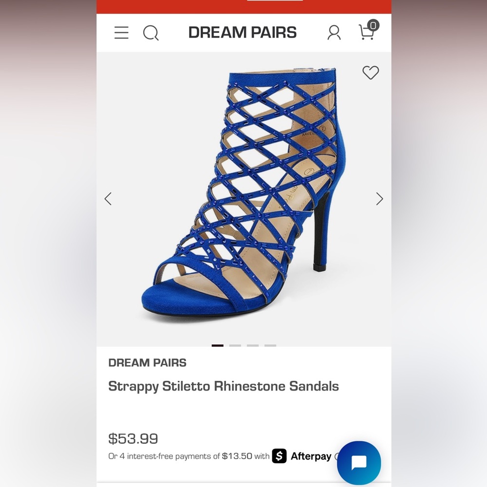 Dream Pairs Royal Blue Rhinestone Heels